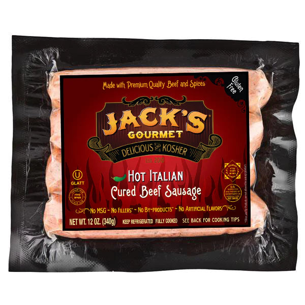 Jacks Hot Italian Sausage 12oz - Kehilla Butcher
